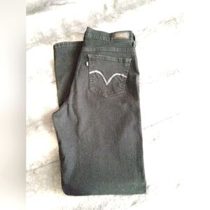 Levi's Perfectly Slimming 512 Bootcut Black Denim Jeans Sz 10M